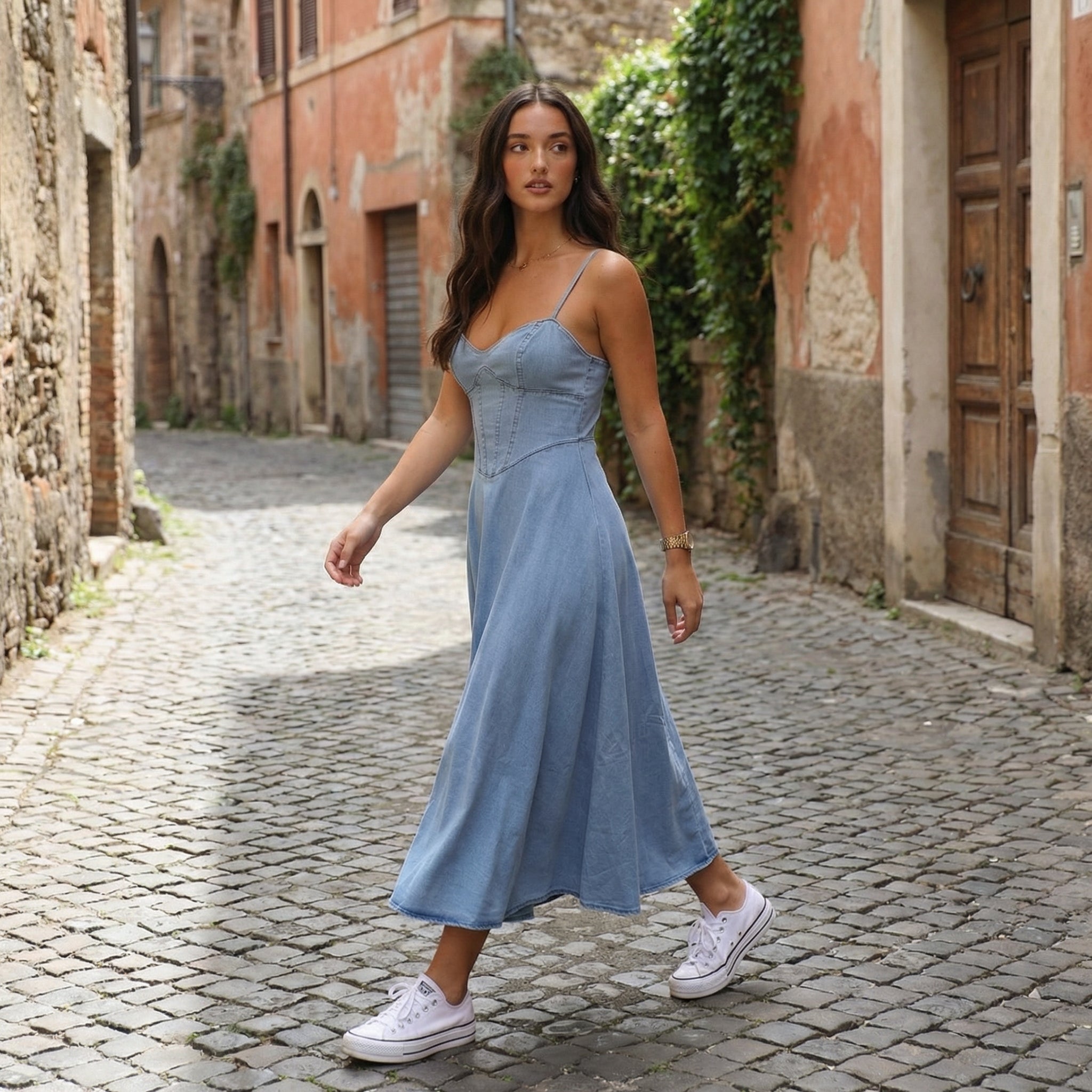 Calla - Denim Midi Dress