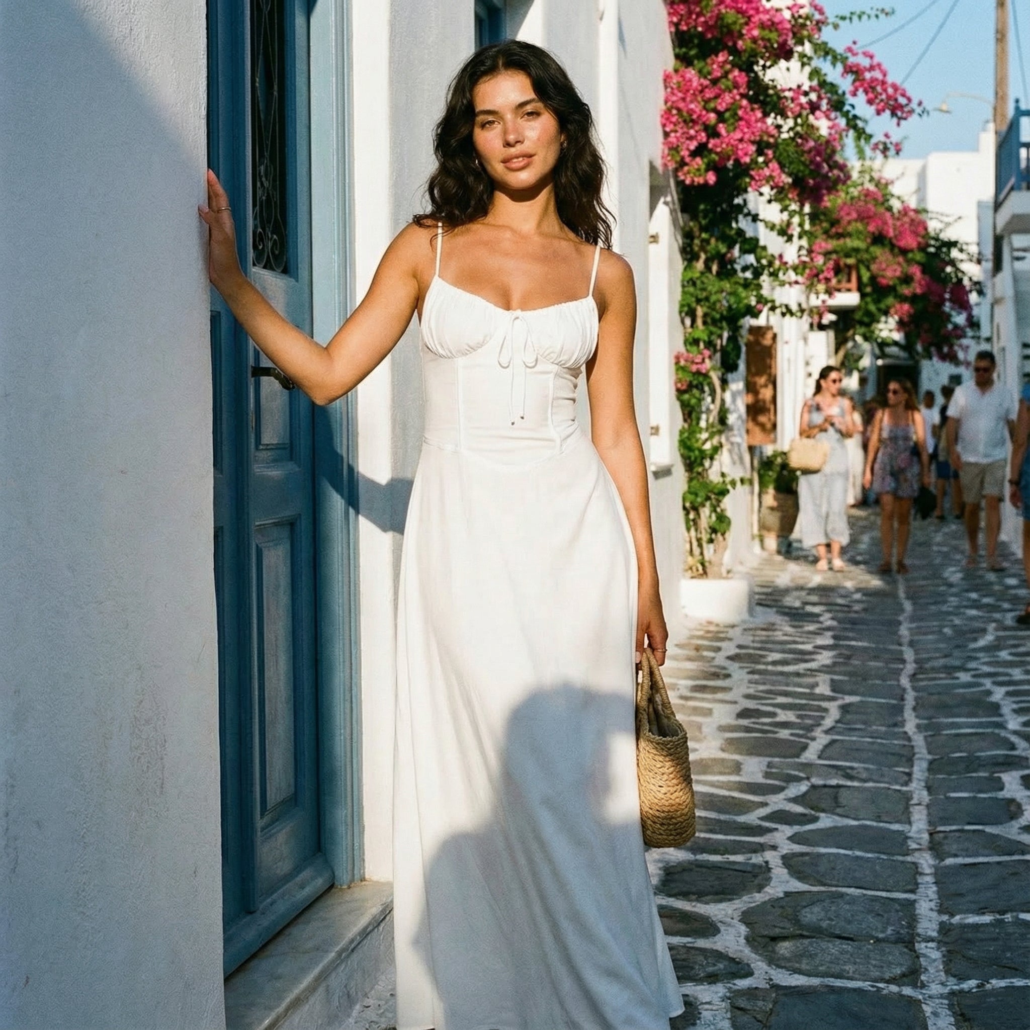 Corina - Lace-Up Sleeveless Maxi Dress