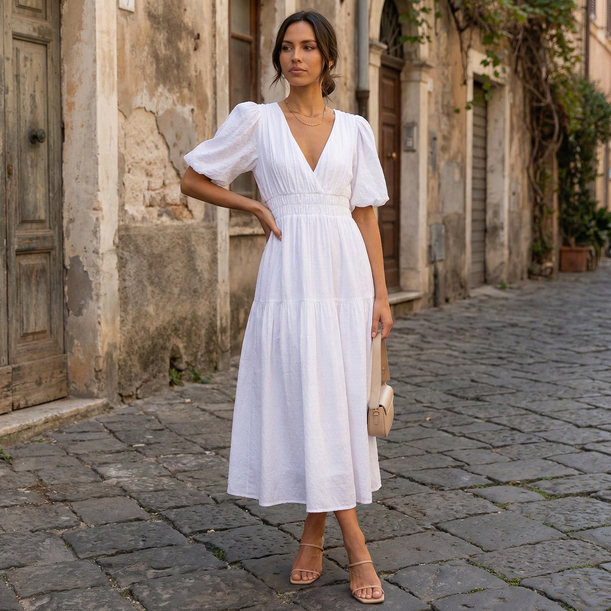 Enola - Dress with Puff Sleeves