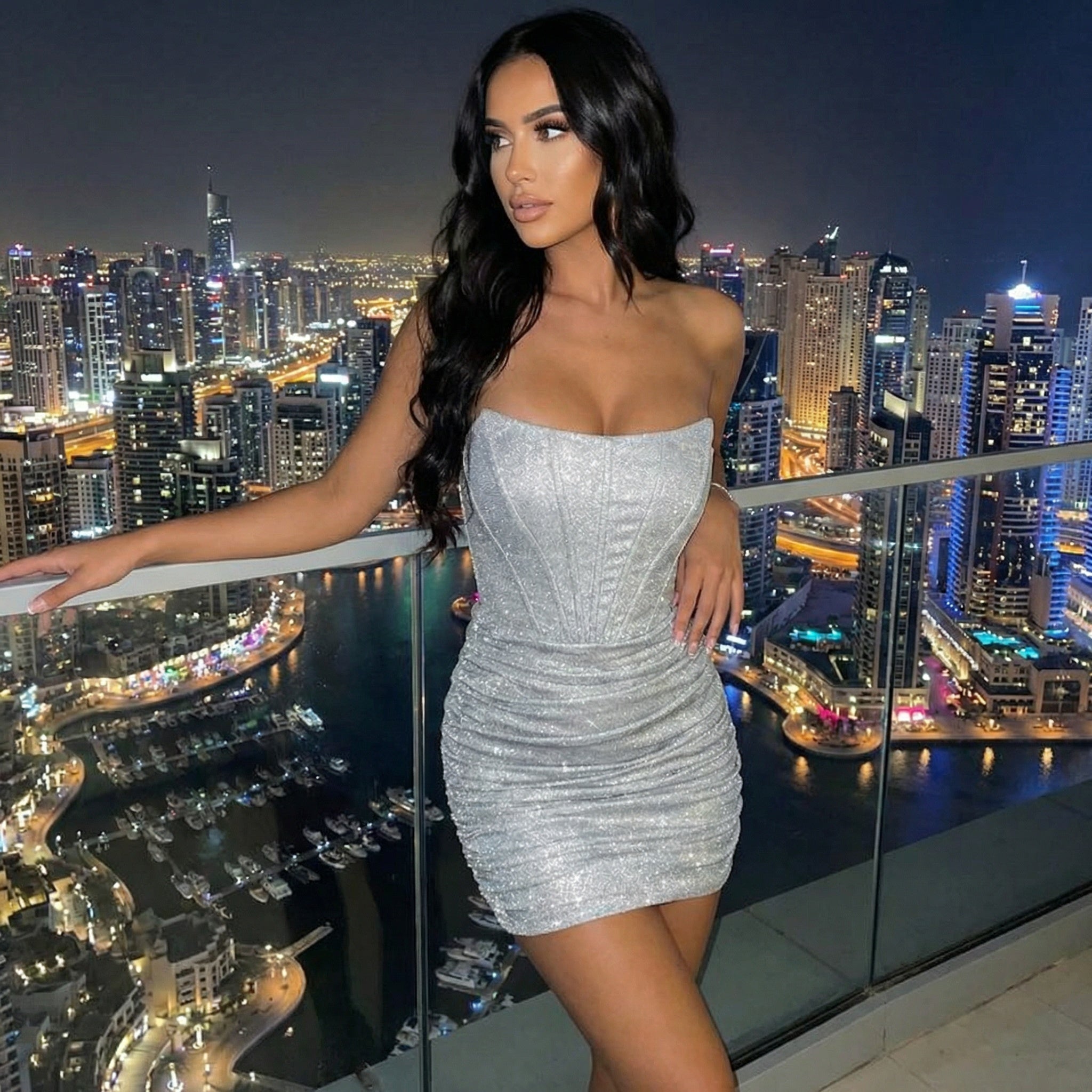 Elindra - Corset Shimmer Mini Dress