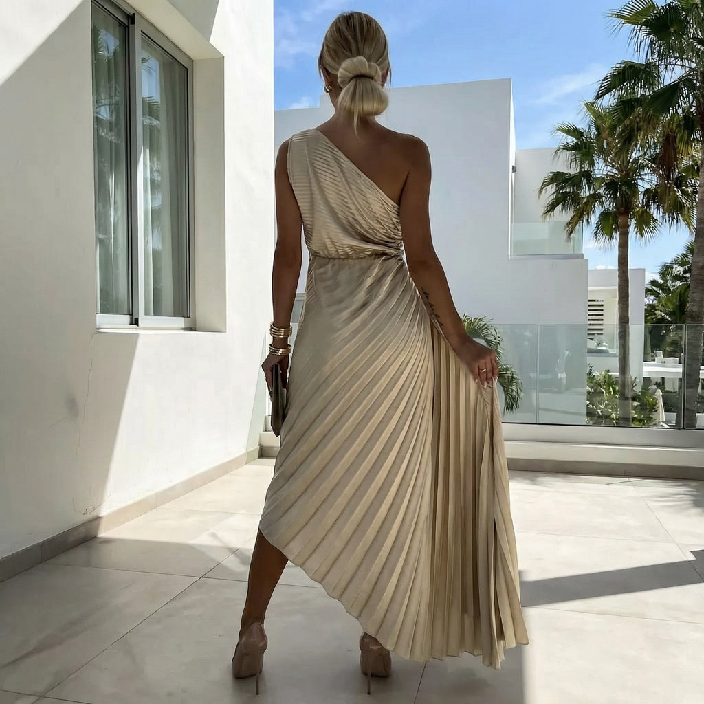 Lizbeth - Romantic Flower One Shoulder Dress