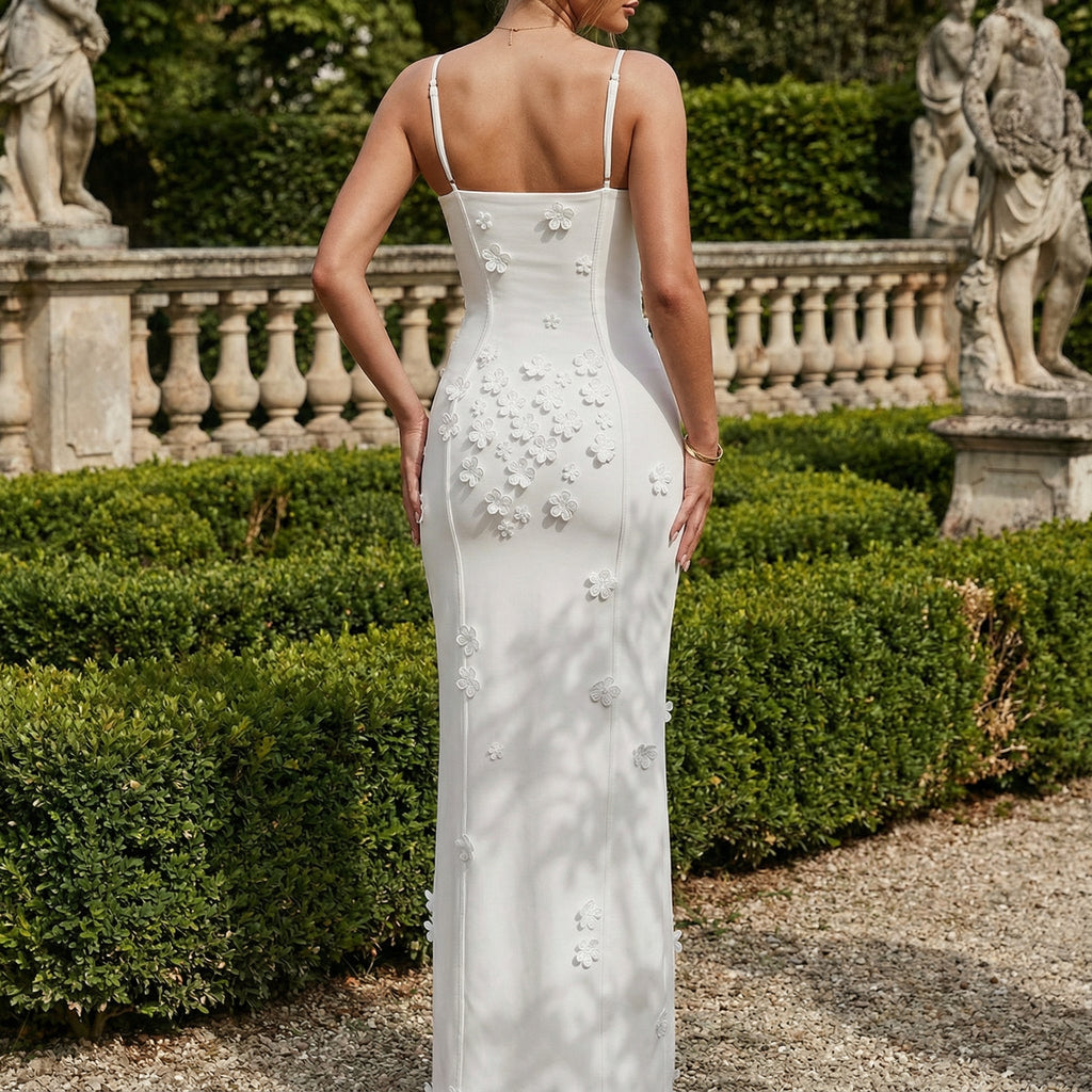 Bianca - Floral Appliqué Maxi Dress